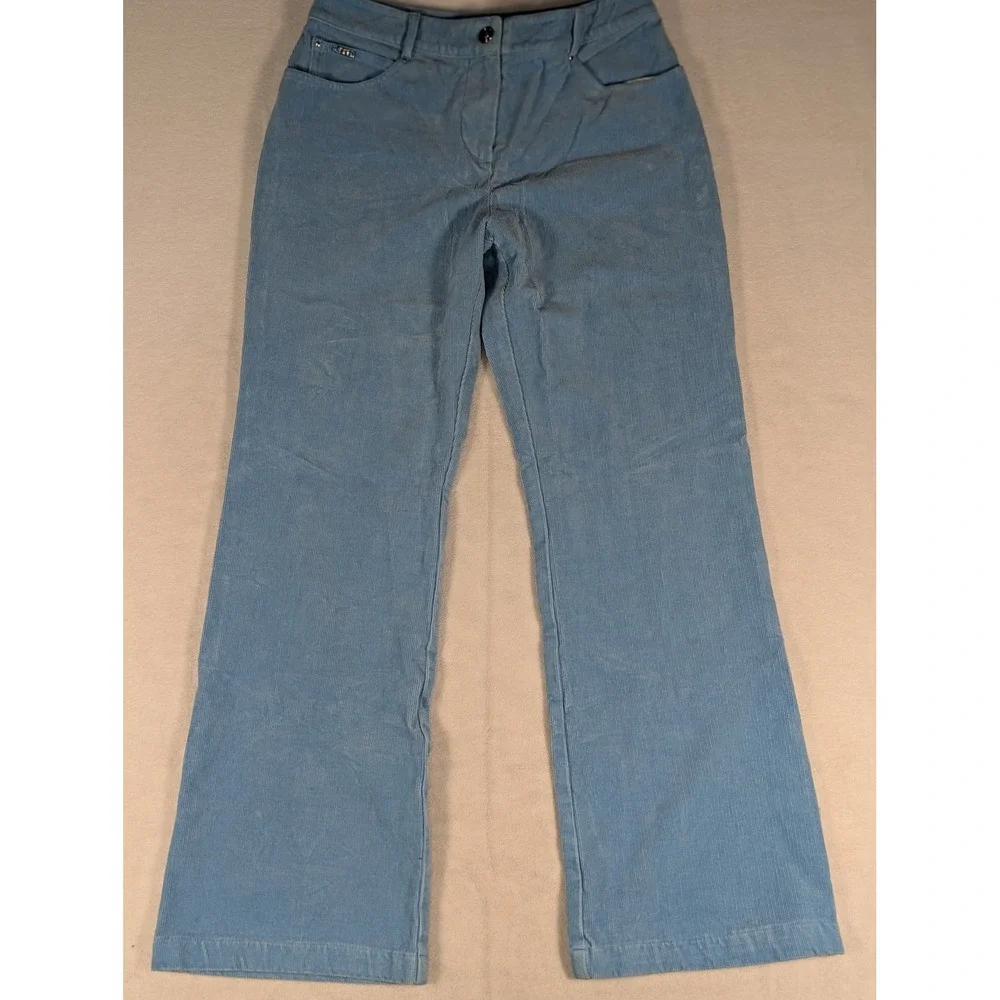 St.‎ John Sport Marie Gray Light Blue Women's Corduroy Pants Size 4